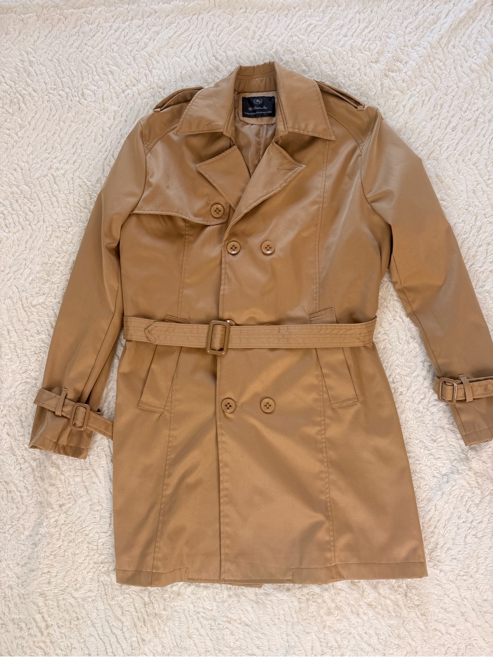 Classic Tan Trench Coat with Belt